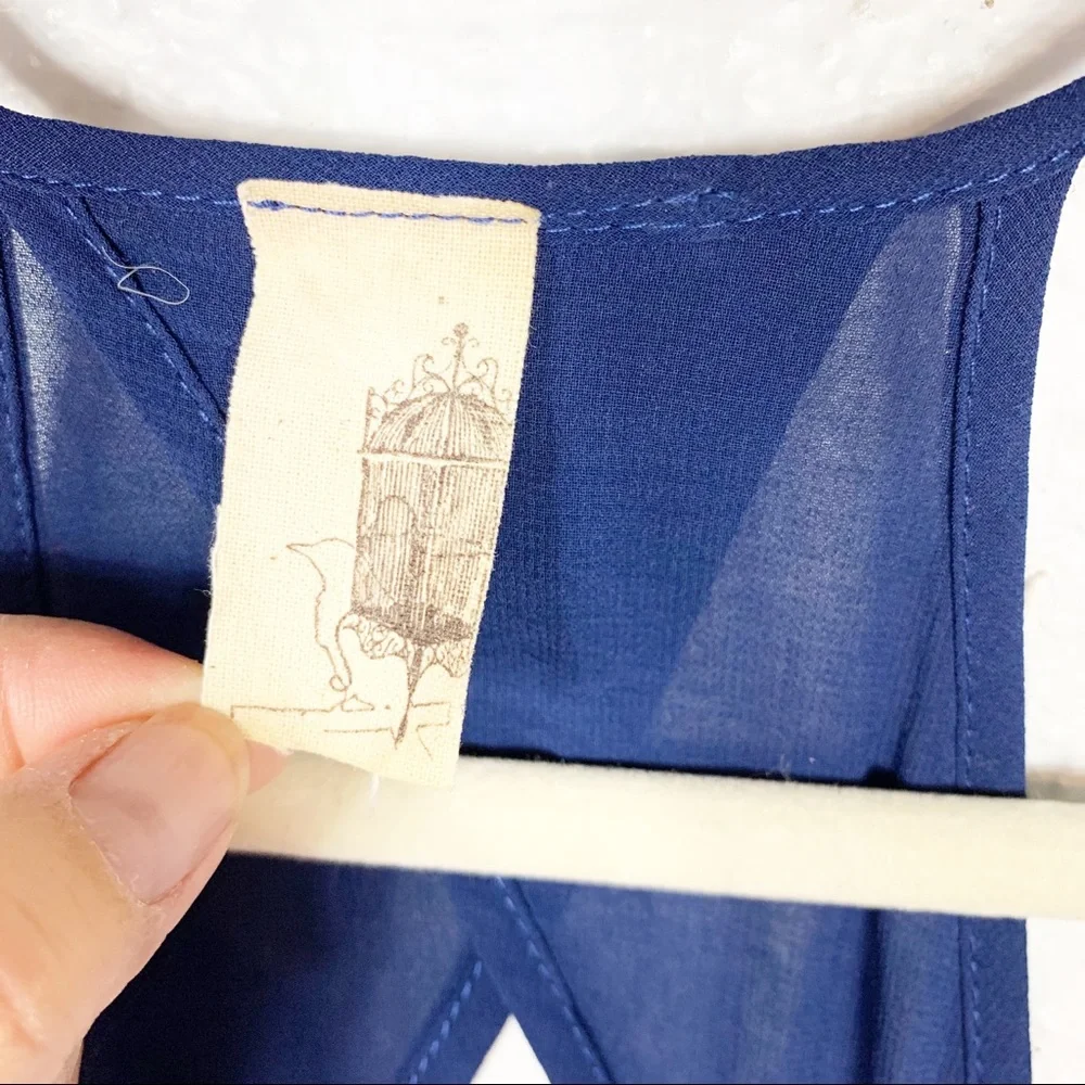 Anthropologie Midi Blue Dress - Picture 3 of 8